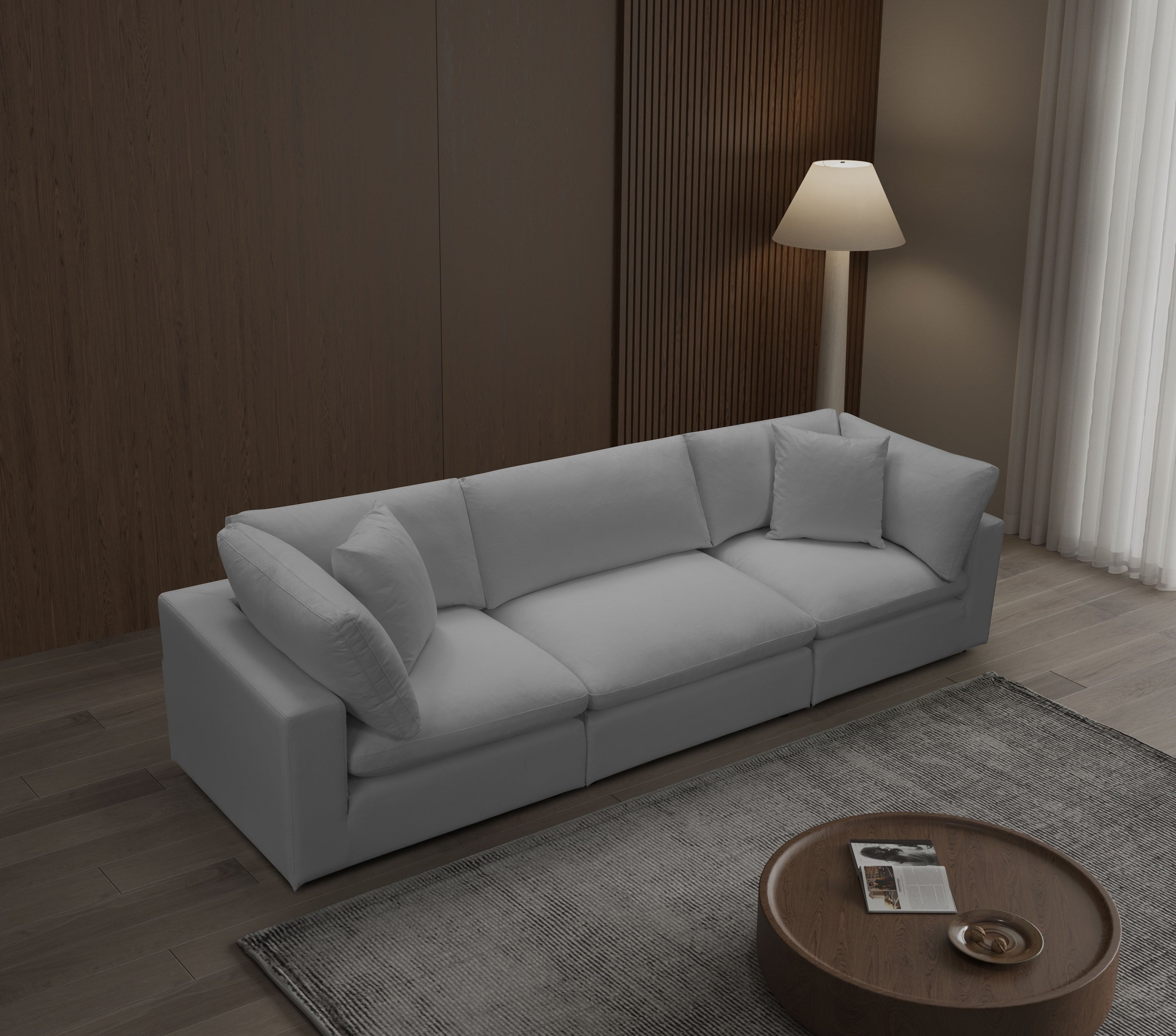Cali Modular 3-Seater Sofa in Sol Grey - Modern Sectional Couch for Living Room, Lounge & Apartment Decor