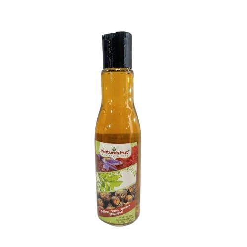 NATURESHUT Saffron Tulsi Reetha Shampoo - 210ml | Herbal Hair Care for Shine & Growth | Perfect for Daily Use & Scalp Nourishment