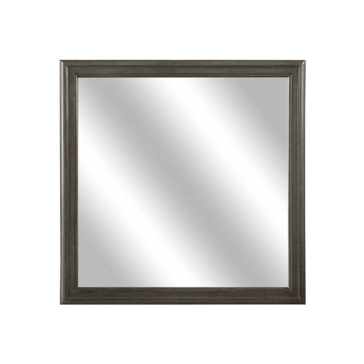 Coastal Grey Wall Mirror - Modern Round Framed Mirror for Bathroom, Bedroom & Living Room Decor - Shatterproof & Stylish Home Accent