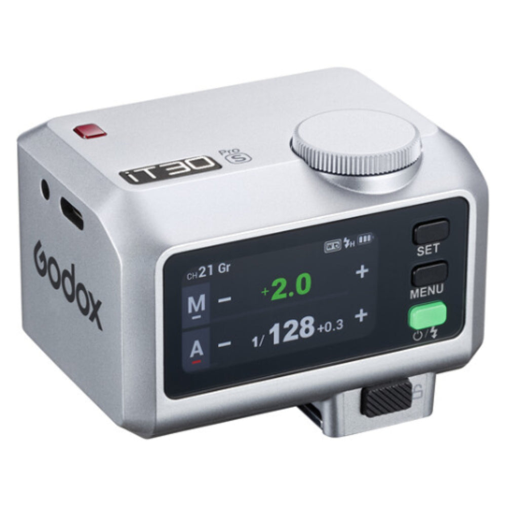Godox iT30Pro S TTL Mini Flash for Sony Cameras (Silver) - Compact On-Camera Speedlite for Portrait, Wedding & Event Photography