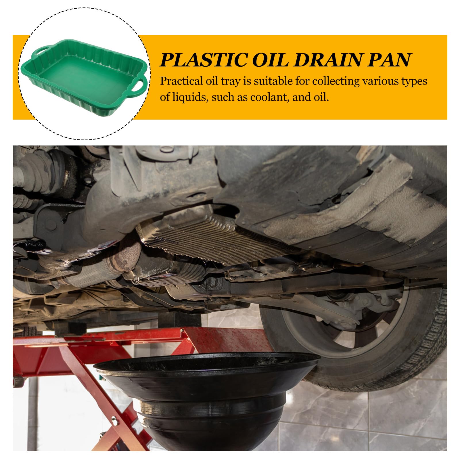 GLEAVI 5 Gallon Plastic Oil Drain Pan - Large Oil Change Tray for Vehicle Maintenance, Waste Oil Collector & Storage Pan - Perfect for DIY Car Oil Changes, Garage Use, and Auto Repair Shops