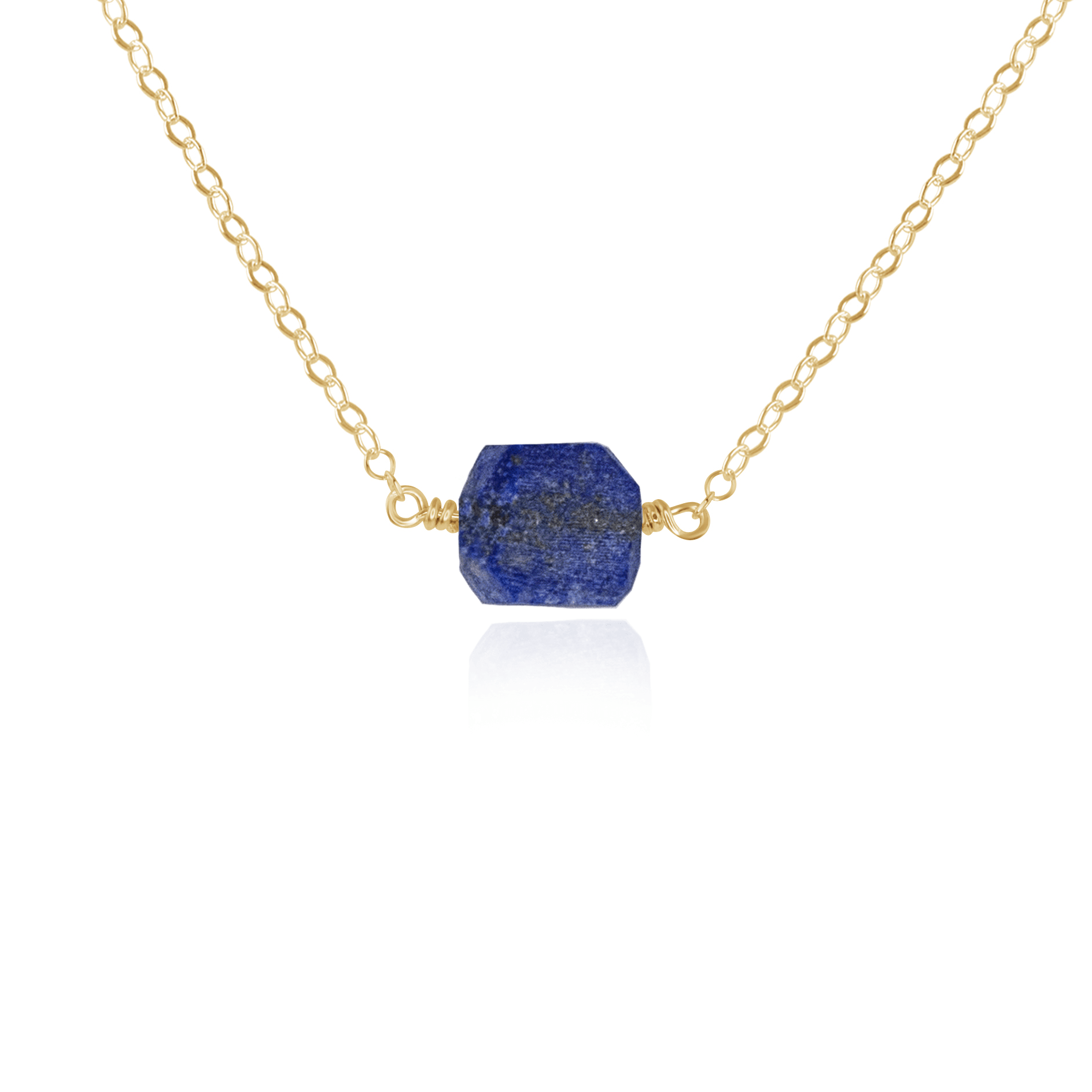 Natural Raw Lapis Lazuli Crystal Nugget Necklace - Handmade Blue Stone Jewelry for Women, Spiritual Healing & Boho Fashion Accessory | Perfect for Meditation, Yoga, Gift Giving & Everyday Wear