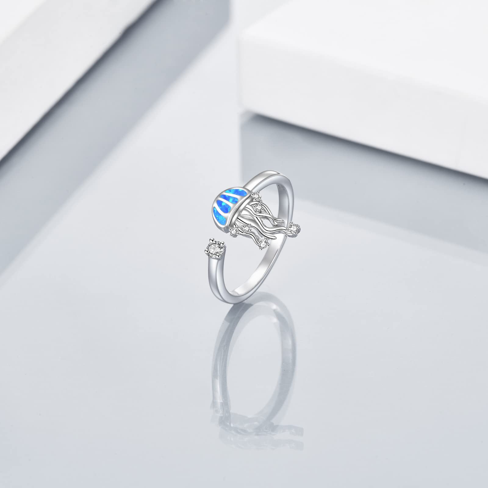 WINNICACA S925 Sterling Silver Adjustable Open Rings for Women - Cute Animal Design, Elegant Finger Rings, Perfect Birthday Gift for Her | Ideal for Casual Wear, Parties, and Special Occasions