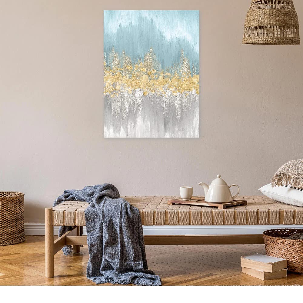 Eva Watts Neutral Wave Lengths Canvas Wall Art - 24x32 Inch Ready to Hang Abstract Painting for Living Room, Bedroom, Office Decor - Perfect for Modern Home & Office Spaces