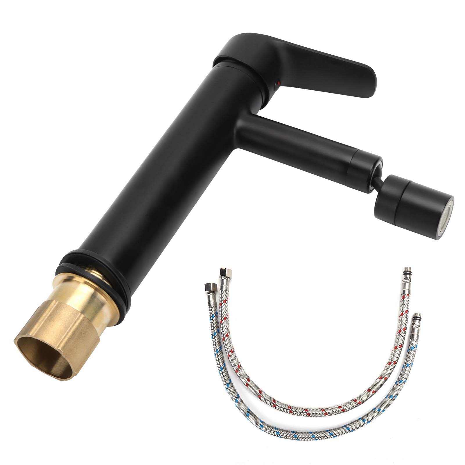 TOTITOM Black Bathroom Faucet - Water Saving Basin Mixer Tap with 360° Rotation for Sink, Kitchen & Bathroom | Durable Household Faucet with US 9/16 Connection (Perfect for Modern Homes & Water Conservation)