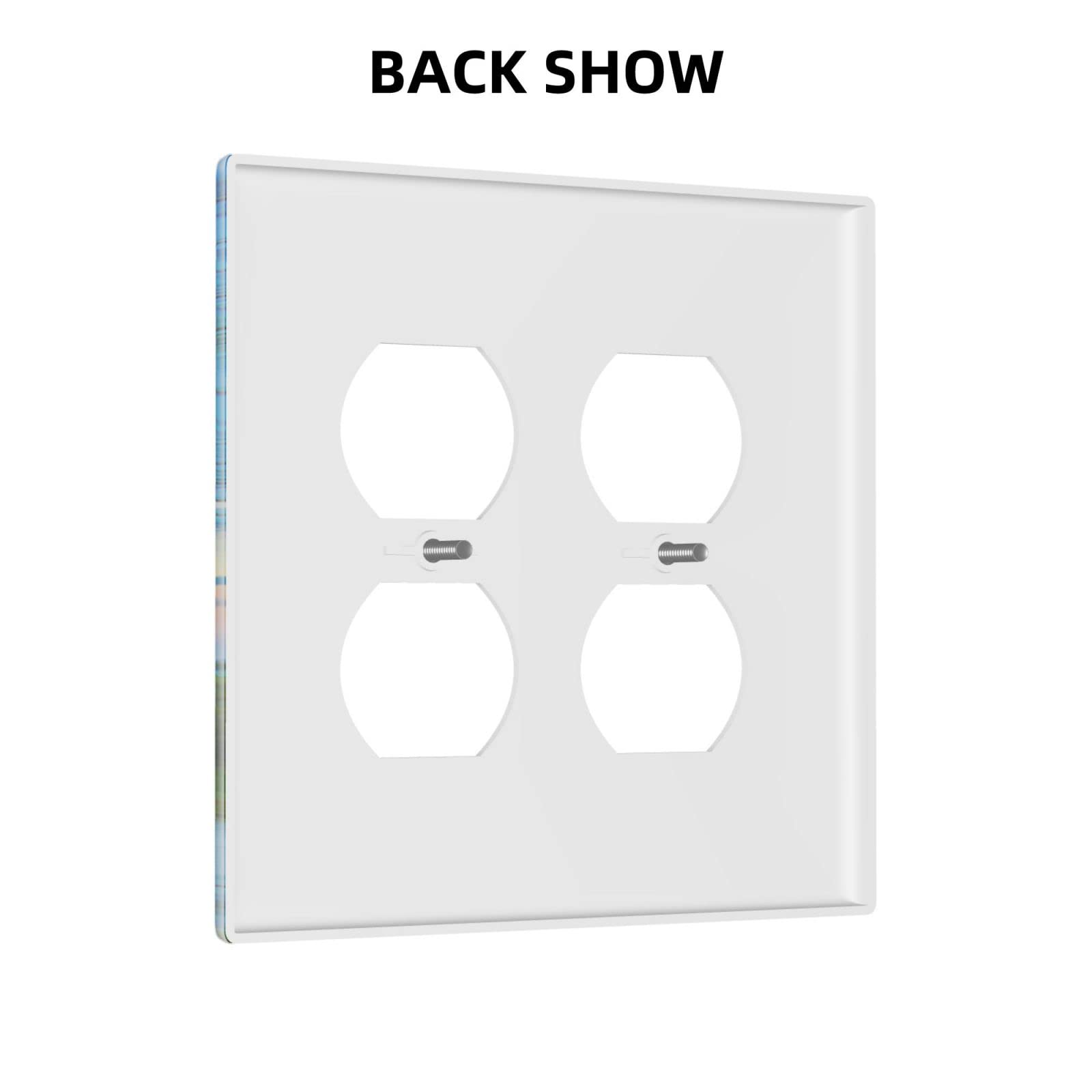 Beach Wall Plate Cover - 2 Gang Outlet Decor for Living Room & Bedroom