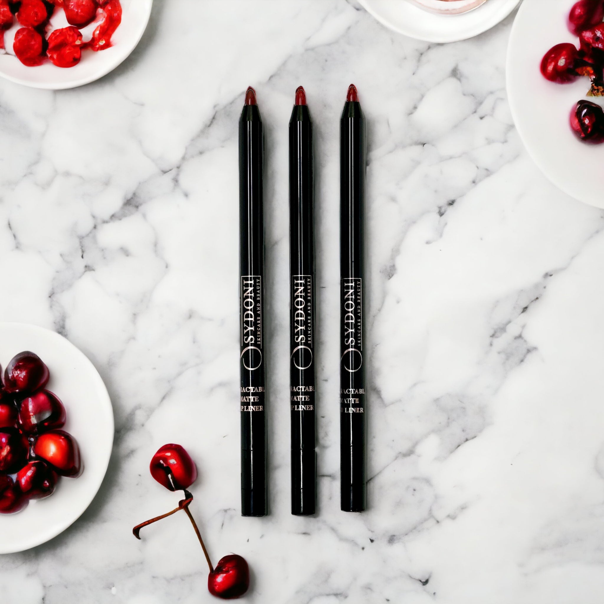 SPICY RED Retractable Lip Pencil Set - 3 Pack Matte Long Lasting Lip Liner for Everyday Makeup, Party & Special Occasions