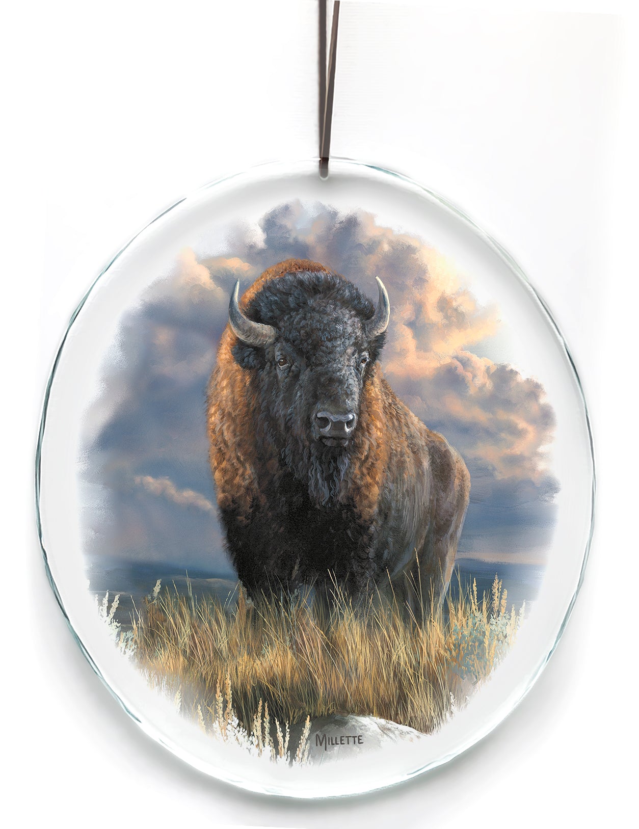 Distant Thunder Bison Suncatcher - Handmade Native American Inspired Window Decor for Home, Office & Gifts | Perfect for Spiritual Spaces, Meditation Rooms & Southwest Decor