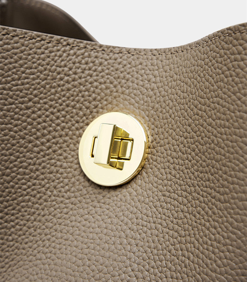 Minimalist Leather Bucket Bag for Women - Stylish & Spacious Crossbody Handbag - Perfect for Work, Travel & Everyday Use