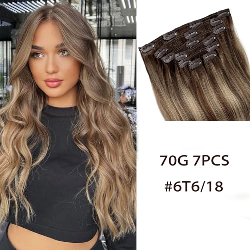 #6T6/18 Balayage Brown to Beige Blonde Highlights