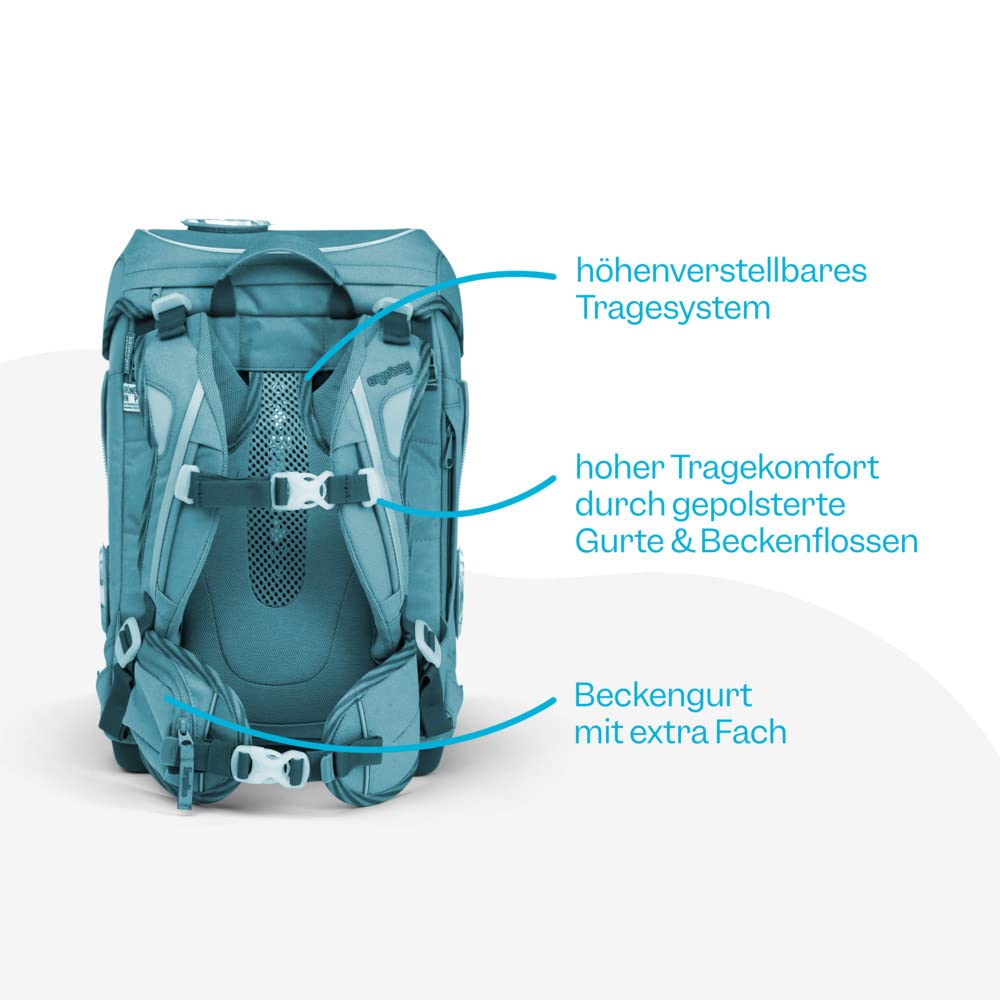ergobag Cubo Set - Ergonomic School Backpack for Kids | 6-Piece First Grade Primary School Essentials | Lightweight, Comfortable & Durable for Daily Use, School Trips & Outdoor Activities