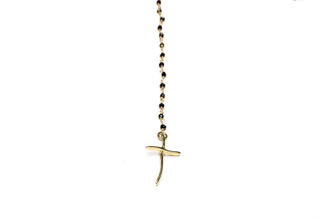 Layered Cross Beaded Protective Stones Necklace for Women - Elegant Spiritual Jewelry Gift for Everyday Wear & Special Occasions