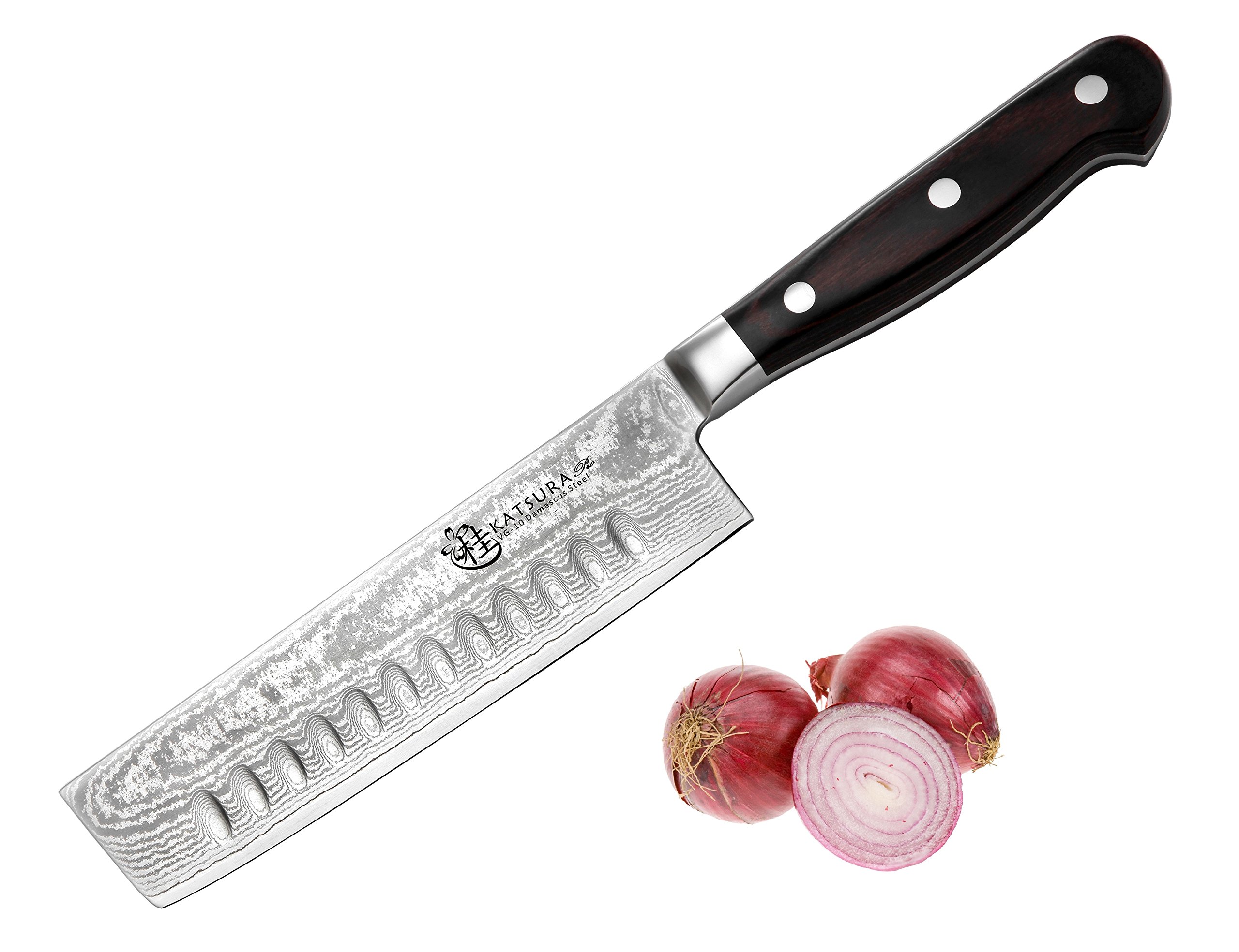 Premium KATSURA Japanese VG-10 67-Layer Damascus Steel Nakiri Knife - 6.5