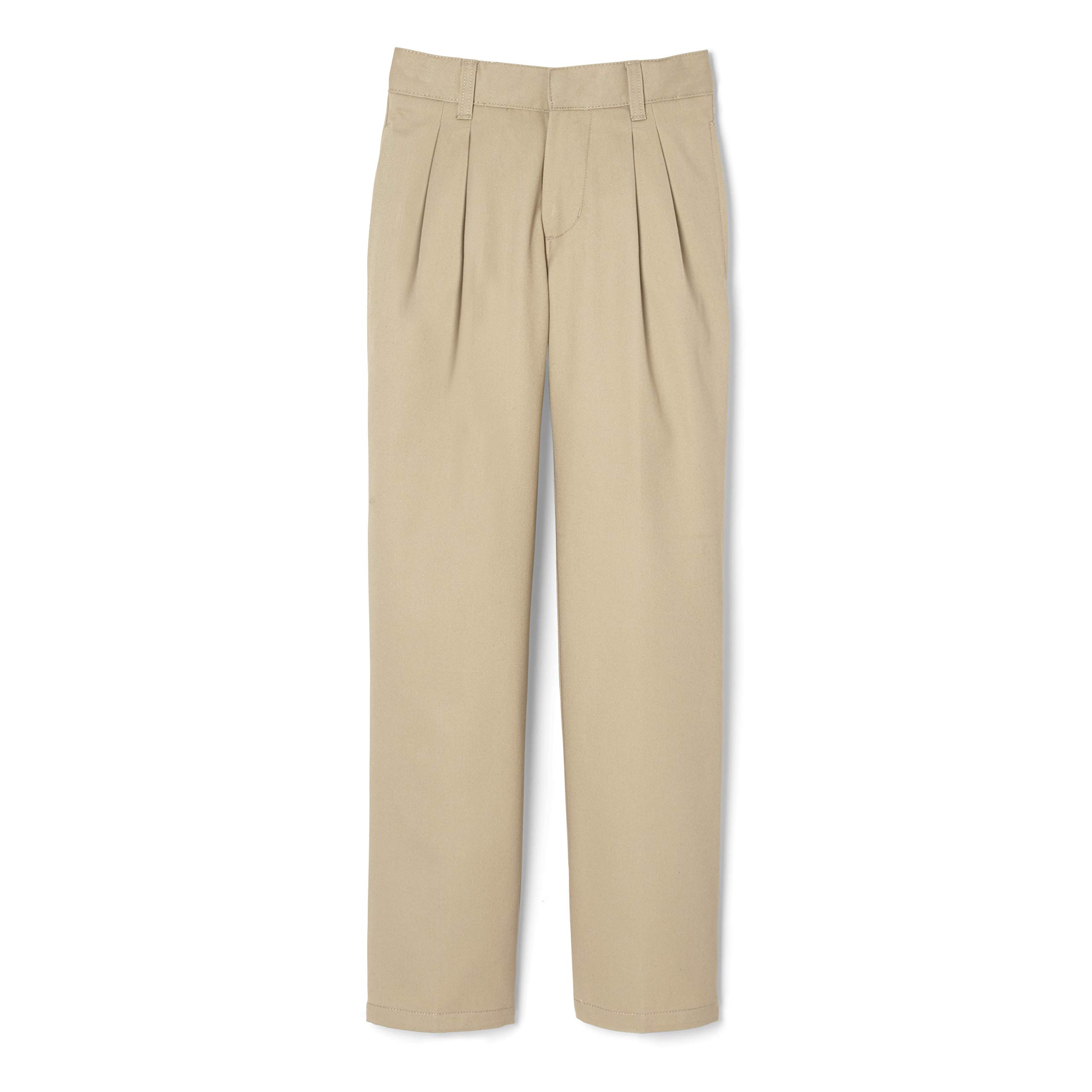 French Toast Boys' Adjustable Waist Relaxed Fit Pleated Pants for School & Play - Standard & Husky Sizes | Comfortable Dress Pants for Everyday Wear