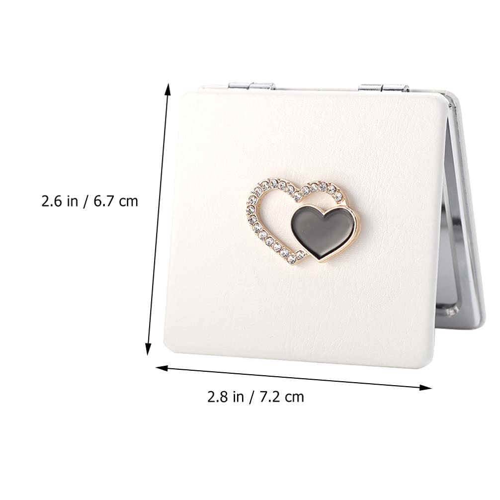 OSALADI Compact Travel Makeup Mirror - Mini Folding PU Leather Cosmetic Mirror with Double-Sided Design, Handheld Pocket Mirror for Women & Girls - Perfect for Travel, Purse & Daily Makeup Touch-Ups