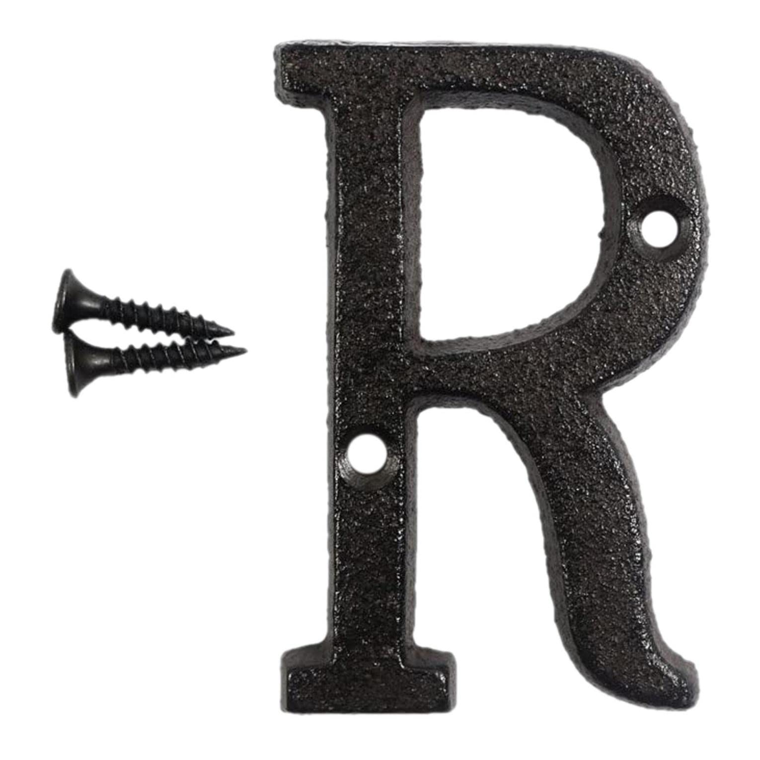 Vintage Iron House Numbers - Rustic Metal Letter Decor for DIY Home & Garden (Letter R, One Size) | Perfect for Mailbox, Front Door, and Address Plaque