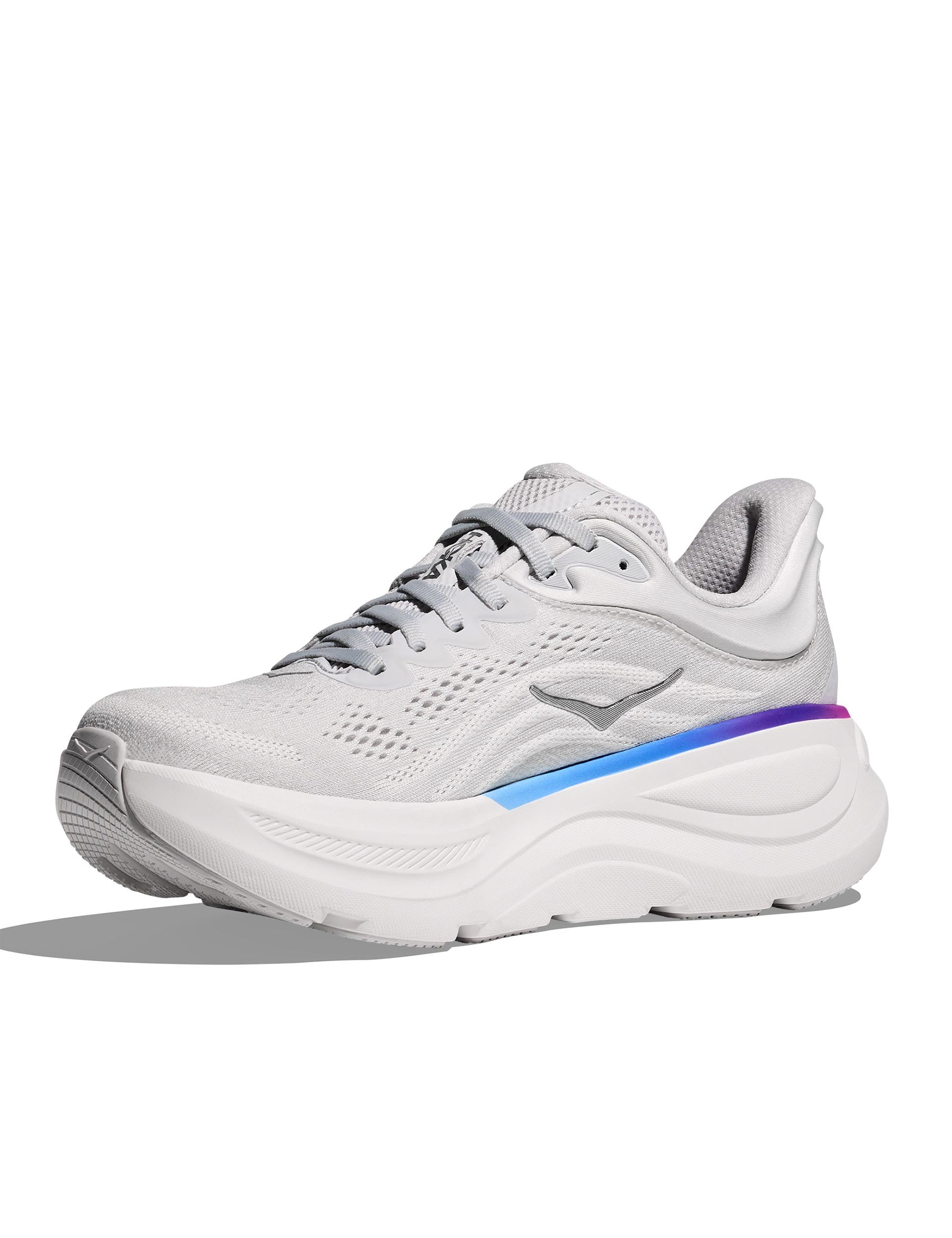 Hoka Bondi 9 Running Shoes - Cosmic Grey/White - Cushioned Comfort for Long-Distance Running & Walking
