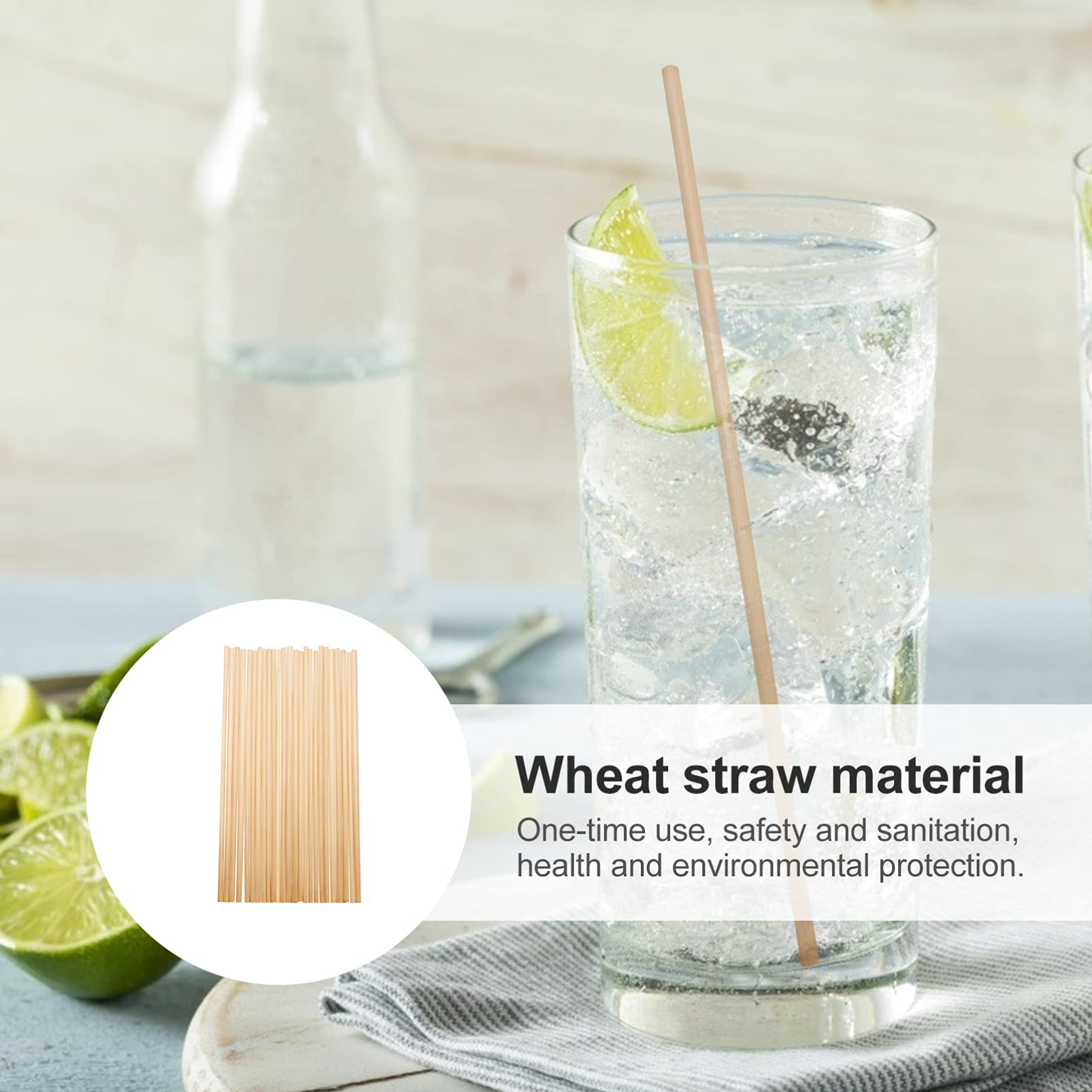 Garneck 100pcs Natural Drinking Straws - Reusable Juice & Beer Straws for Parties, Festivals & Home Use | Eco-Friendly, Safe & Practical Straw Supplies