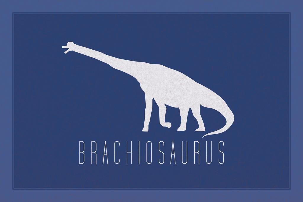 Brachiosaurus Dinosaur Wall Art Print - Blue Dino Poster for Kids Room Decor (24x16 Inch) | Perfect for Bedroom, Nursery & Playroom Wall Decor