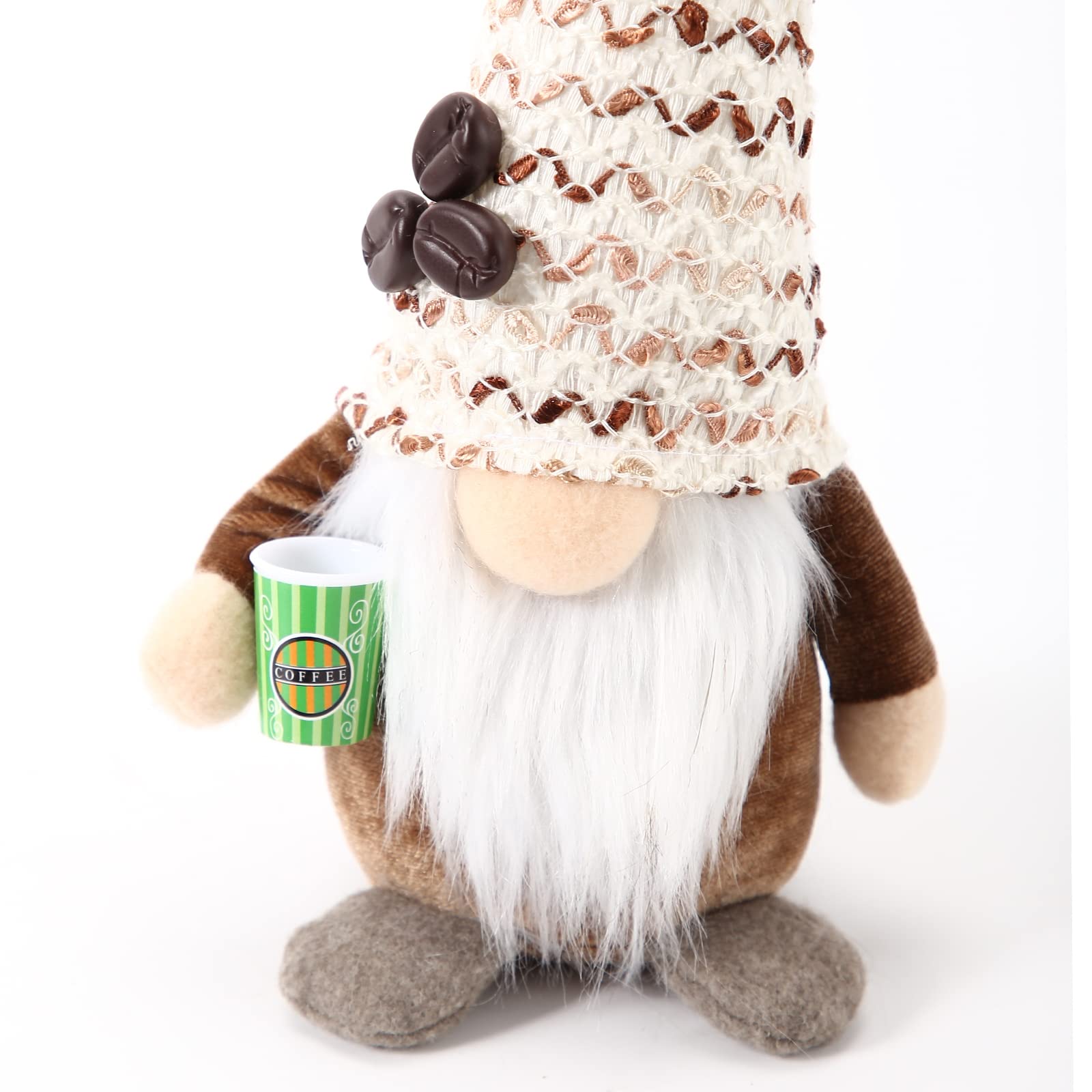 3D Coffee Gnomes Decor - Handmade Collectible Figurines for Coffee Station, Tiered Tray & Farmhouse Kitchen Decor - Perfect for Home, Living Room & Gift Giving