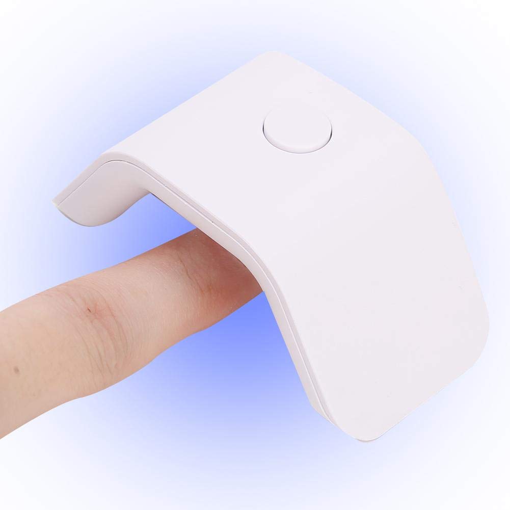 2W Portable UV LED Nail Lamp - Mini USB Nail Dryer for Gel Polish, Single Finger Nail Art, Travel & Home Manicure (White) | Perfect for DIY Nails, Salon Professionals & On-The-Go Touch Ups