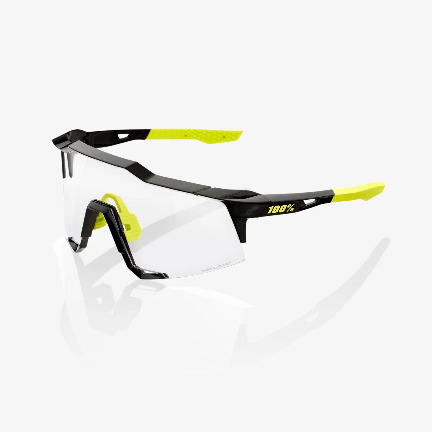 100% UV Protection Polarized Sunglasses - SPEEDCRAFT Gloss Black Photochromic Lenses for Driving, Running & Outdoor Sports