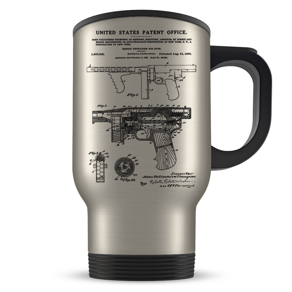 Vintage Mafia Travel Mug for Men & Women - Al Capone Inspired Coffee Cup - Perfect Gift for Tommy Gun & Italian Mafia Lovers - Unique Thompson Submachine Gun Design - Great for Coffee Lovers, Office Use & Mafia Theme Parties