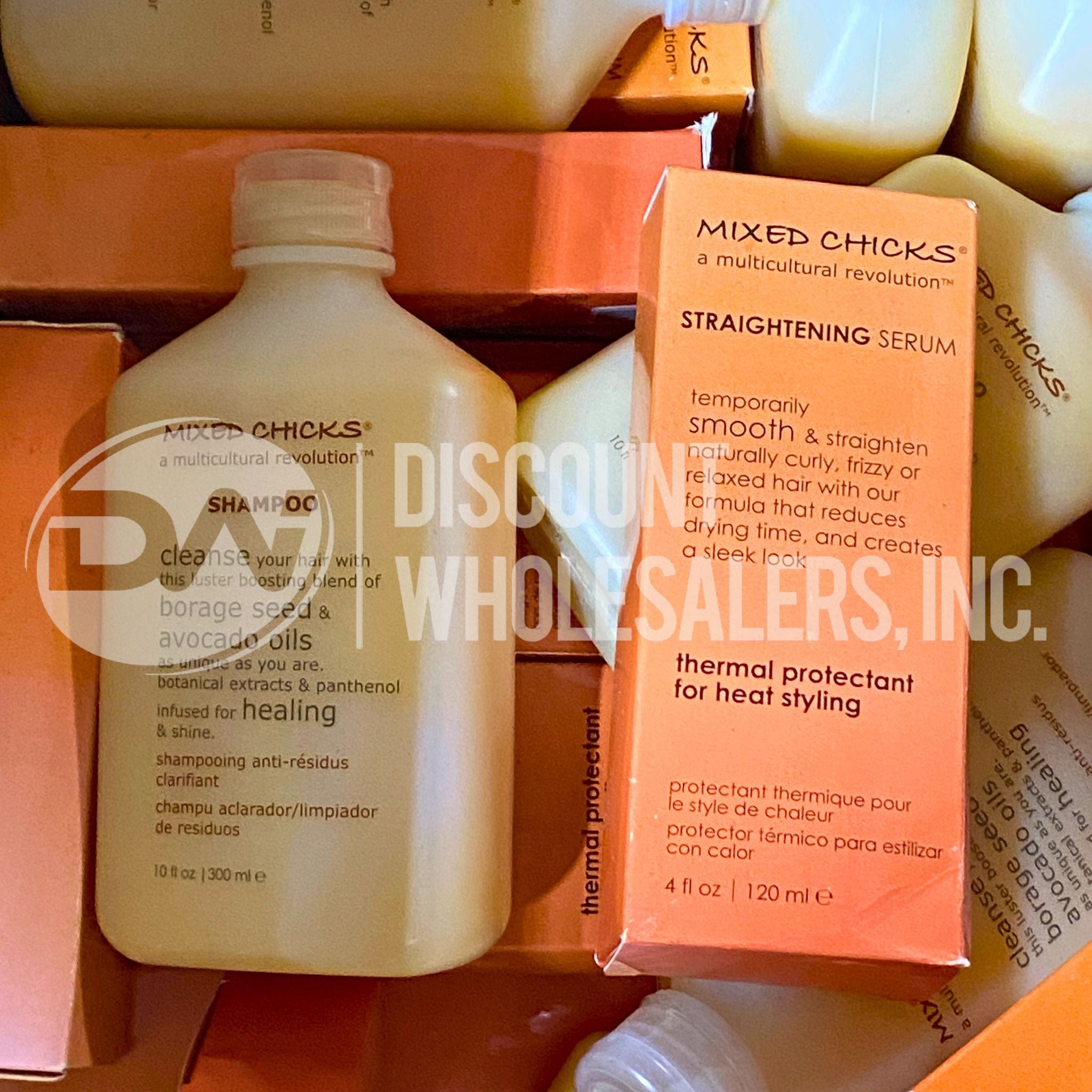 Mixed Chicks Assorted Hair Serum & Shampoo Bundle - 60 Piece Set for Curly, Coily & Wavy Hair Care - Perfect for Salons, Home Use & Travel