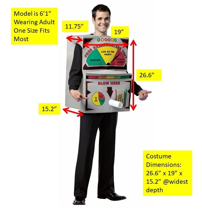 Rasta Imposta Breathalyzer Costume - Funny Alcohol & DUI Party Outfit for Halloween, Bachelor Parties & Themed Events