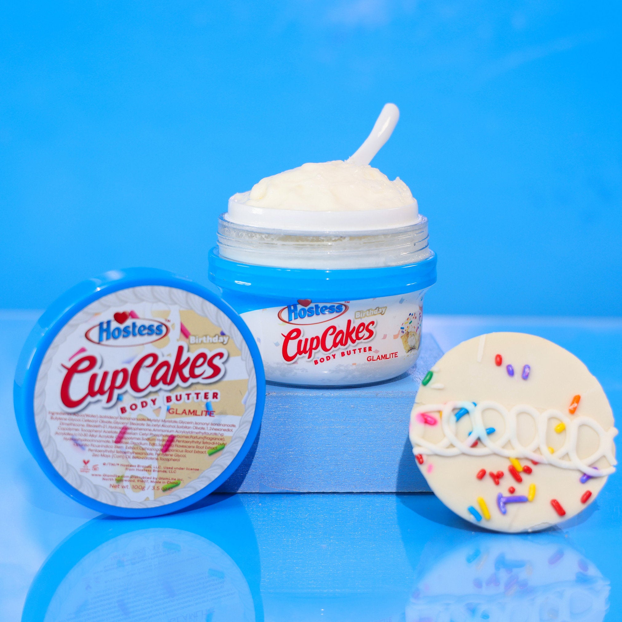 Glamlite x Hostess Birthday CupCakes Body Butter - Moisturizing Cream for Dry Skin, Sweet Vanilla Scent, Hydrating Lotion for Hands & Body - Perfect for Birthday Gifts & Self-Care Routine
