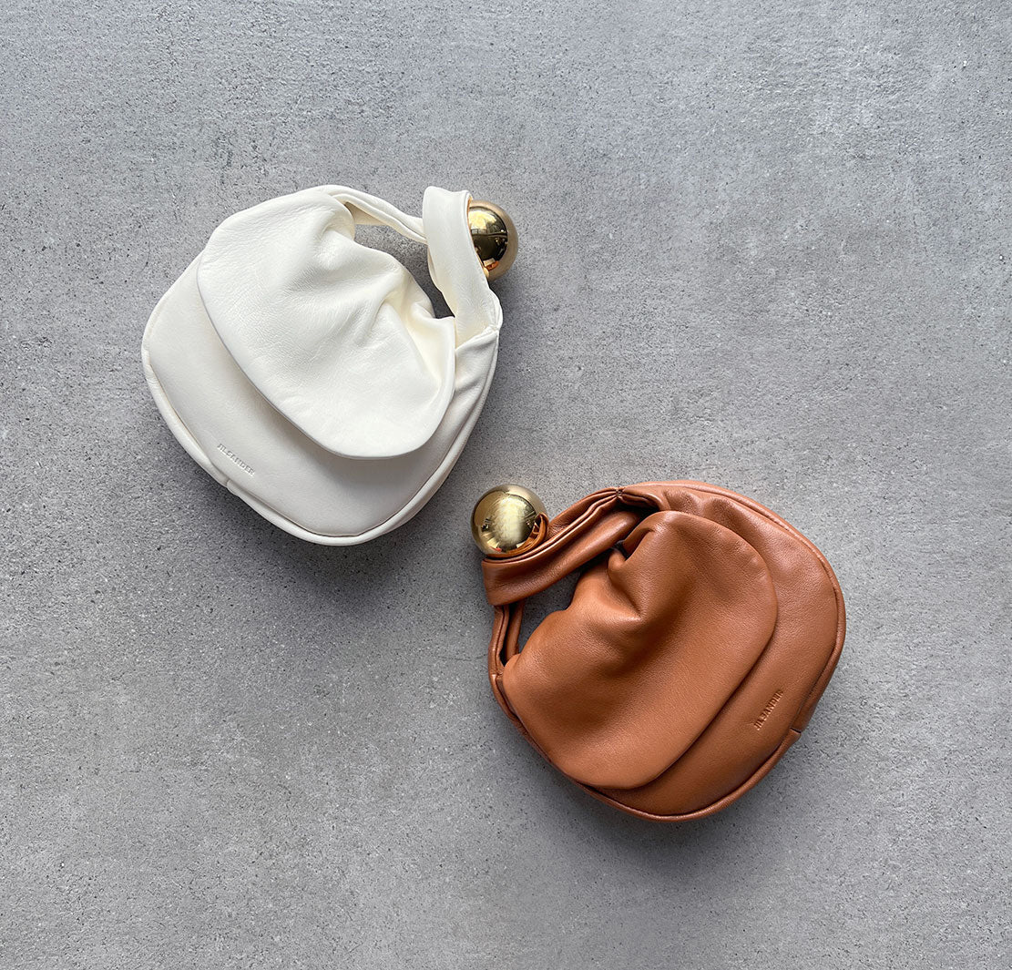 Premium Leather Sphere Pouch in Cosmic Ivory - Elegant & Durable Small Bag for Jewelry, Coins & Essentials | Perfect for Travel, Gifts & Boho Fashion Accessories