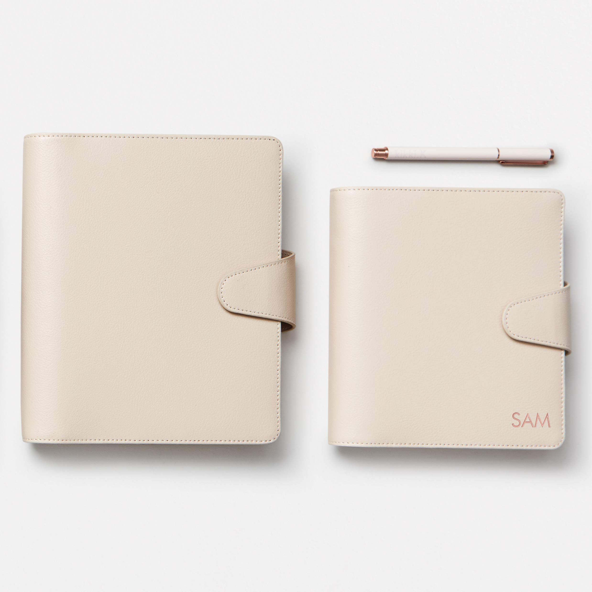 kikki.K Large Leather Personal Planner - Signature Range in Almond (11512801) | Premium Organizer for Work, School & Daily Planning | Perfect Gift for Professionals & Students