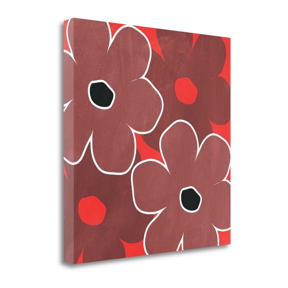 Big Flowers I By Linda Woods - Fine Art Giclee Print on Gallery Wrap Canvas, Ready to Hang - Perfect for Living Room, Bedroom & Office Wall Decor