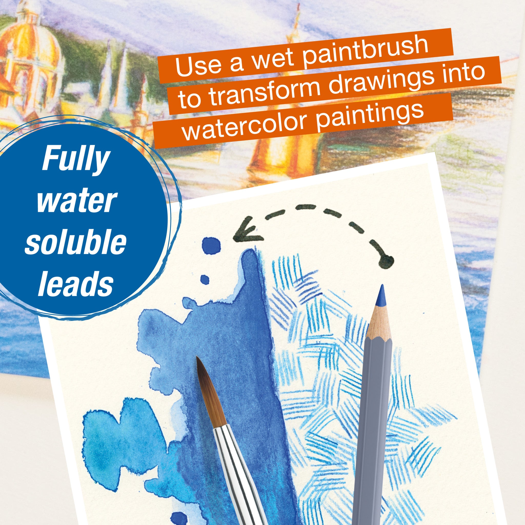 Goldfaber Aqua Watercolor Pencils Set of 12 - Premium Artist Coloring Pencils for Watercolor Painting, Sketching & Mixed Media Art - Perfect for Beginners & Professionals