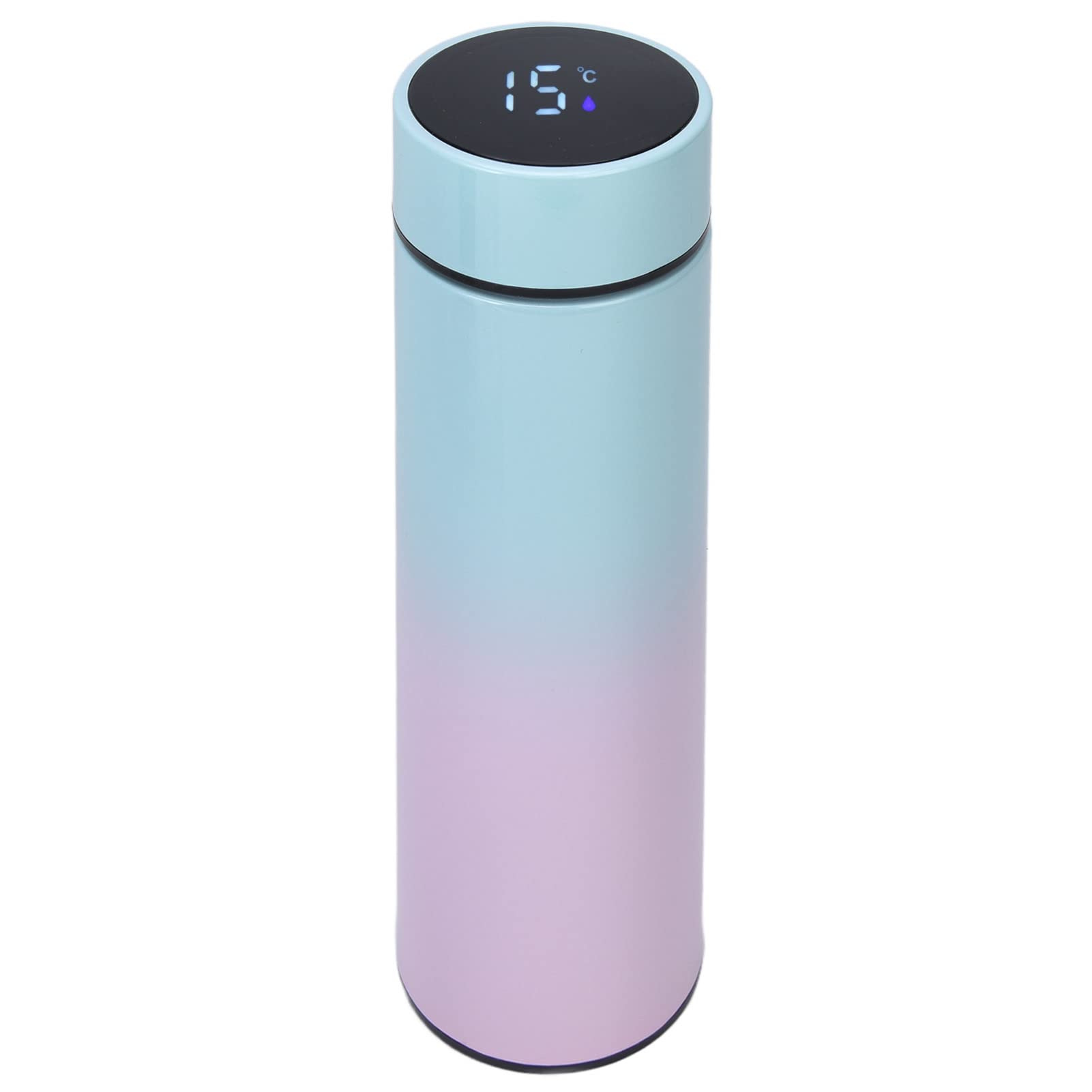 Smart Water Bottle 500ml - Stainless Steel Vacuum Insulated Travel Water Bottle with Low Energy Consumption (Light Blue Gradient) - Perfect for Hiking, Gym & Office Use
