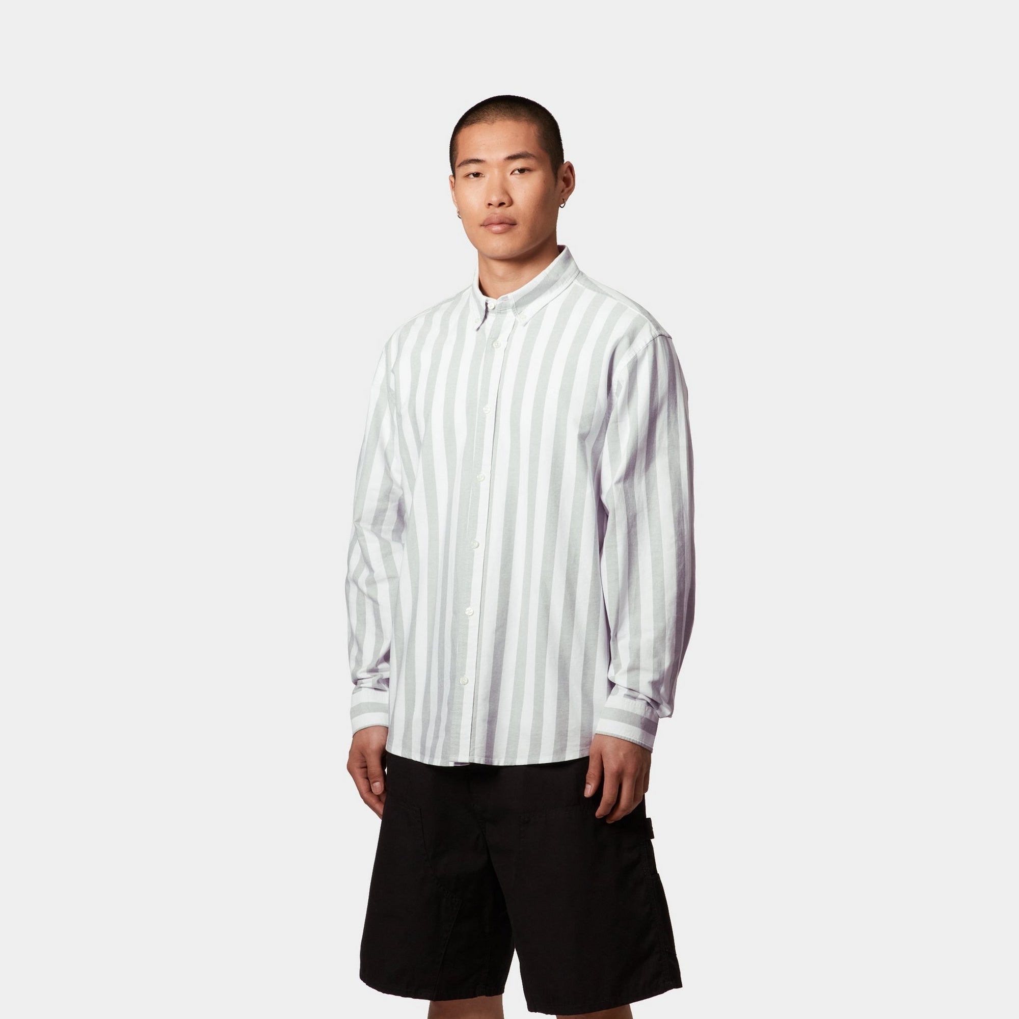 Dillon Stripe Shirt for Men - Classic Casual Button Down Shirt in Park Green & White | Perfect for Office, Date Night & Weekend Outings