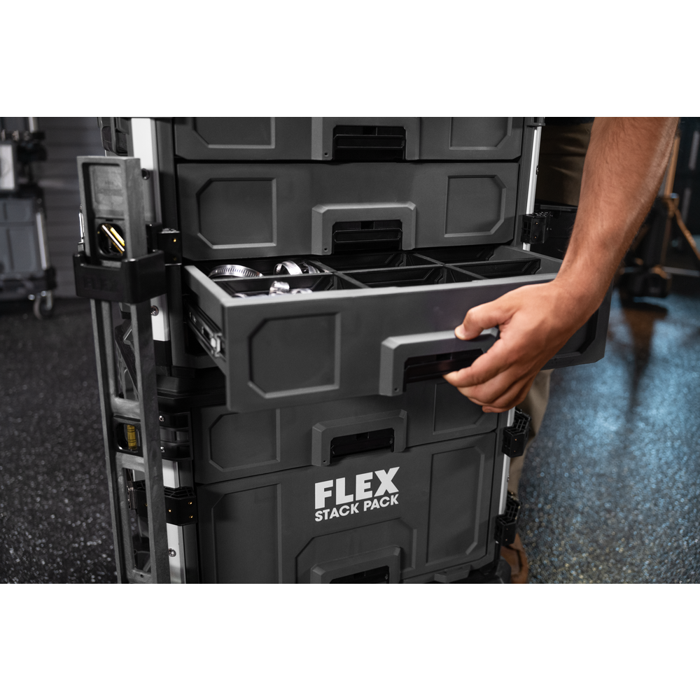 FLEX FS1105 FLEX STACK PACK™ 3 Drawer Tool Box - Heavy Duty Storage for Tools & Hardware - Perfect for Garage, Workshop & Job Site Organization