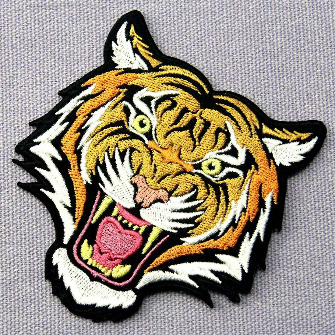 ZEGINs The Roaring Bengal Striped Tiger Embroidered Iron On/Sew On Patch for Jackets, Backpacks & DIY Crafts - Premium Embroidered Badge for Clothing Customization