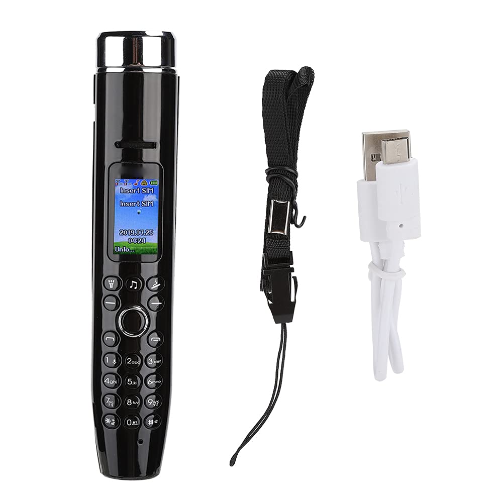 YYOYY Multi-Function Pen-Style Phone Cigarette Lighter - Portable Mini Flashlight with 0.96in Dual SIM Card Slot & Standby (Black) | Perfect for Camping, Travel, Emergency & Outdoor Adventures