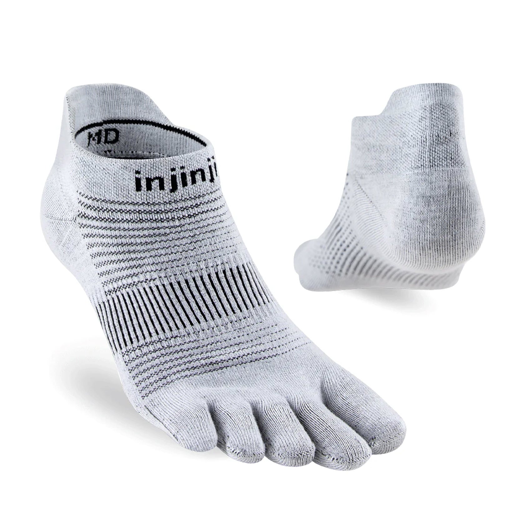 Injinji Unisex Lightweight No-Show Running Socks - Breathable Toe Socks for Marathon, Hiking & Gym Workouts