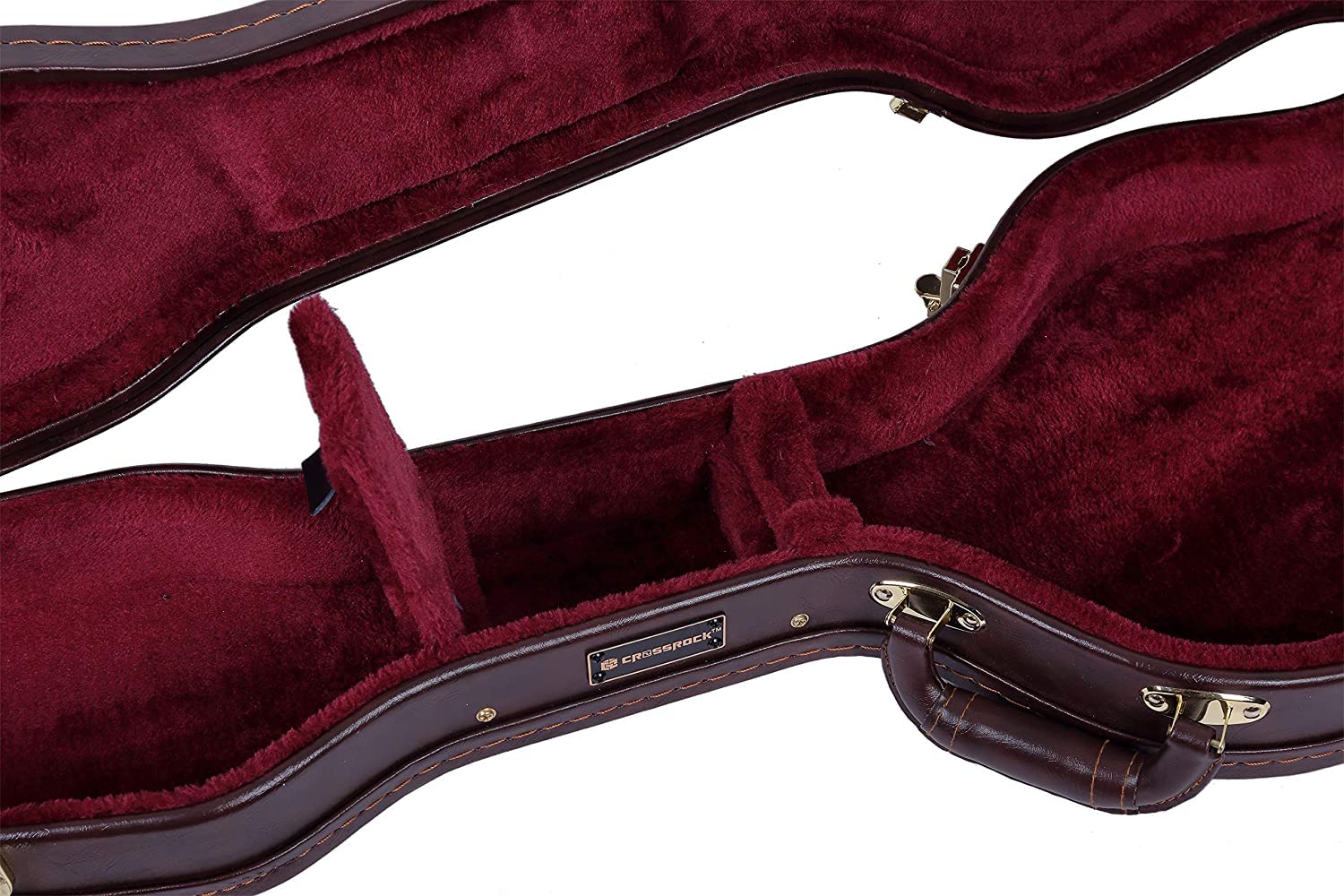 Crossrock CRW620STBR Electric Guitar Case - Fits Fender Telecaster & Stratocaster Style Guitars, Durable Brown Hard Shell Case - Perfect for Gigging, Travel & Stage Performances