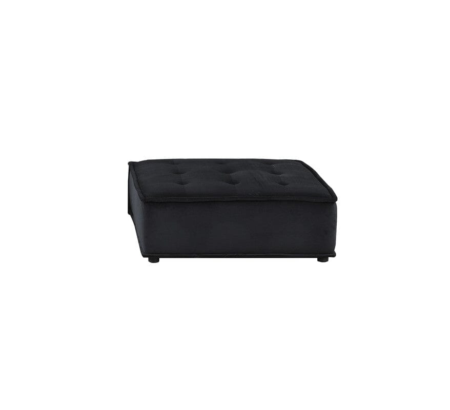 Anna Black Velvet 6-Seater U-Shaped Modular Sectional Sofa Set with Reversible Chaise - Modern Luxury Living Room Furniture for Home Theater & Family Gatherings