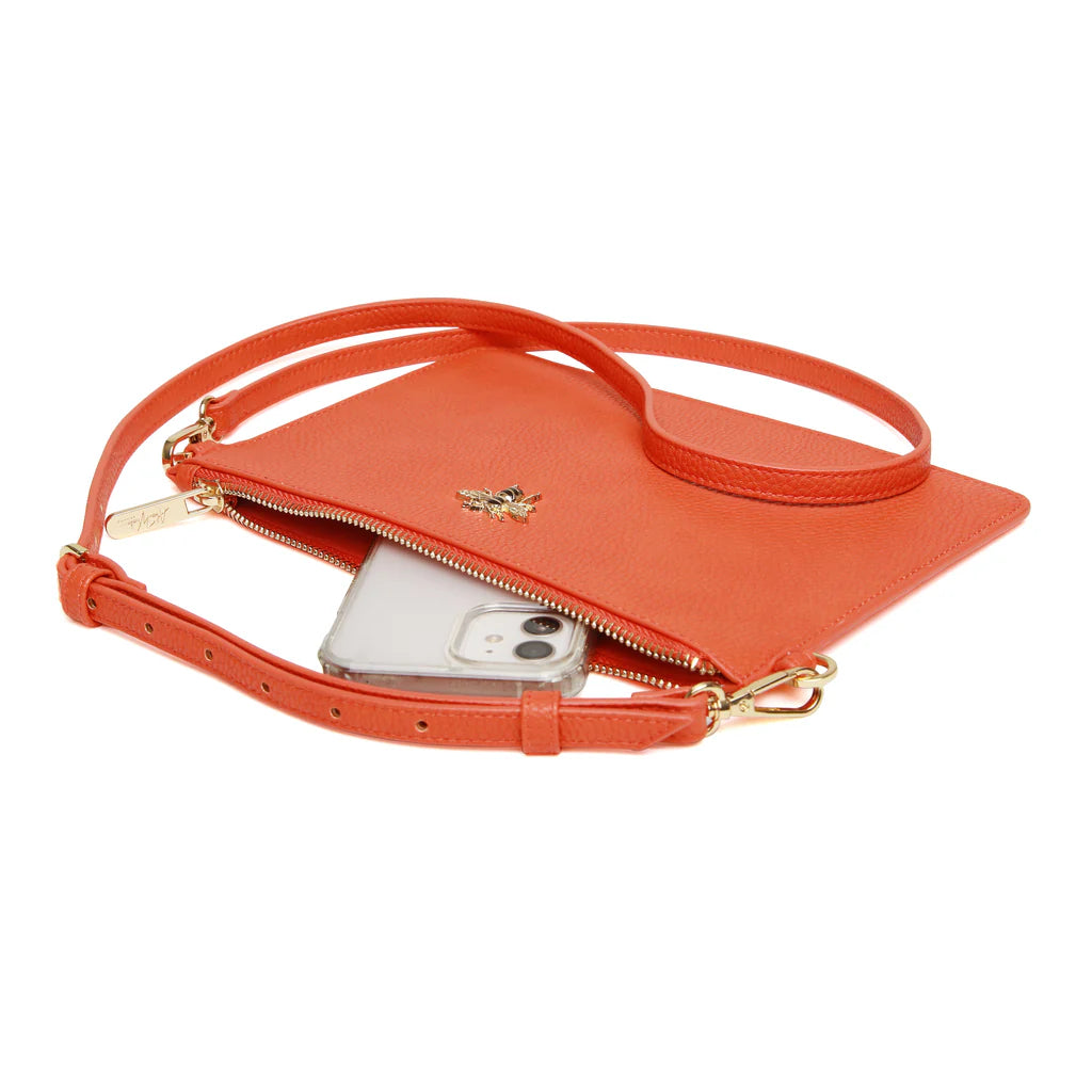 Alice Wheeler Ealing Phone & Clutch Pouch - Orange Crossbody Bag for Women | Perfect for Parties, Travel & Everyday Use