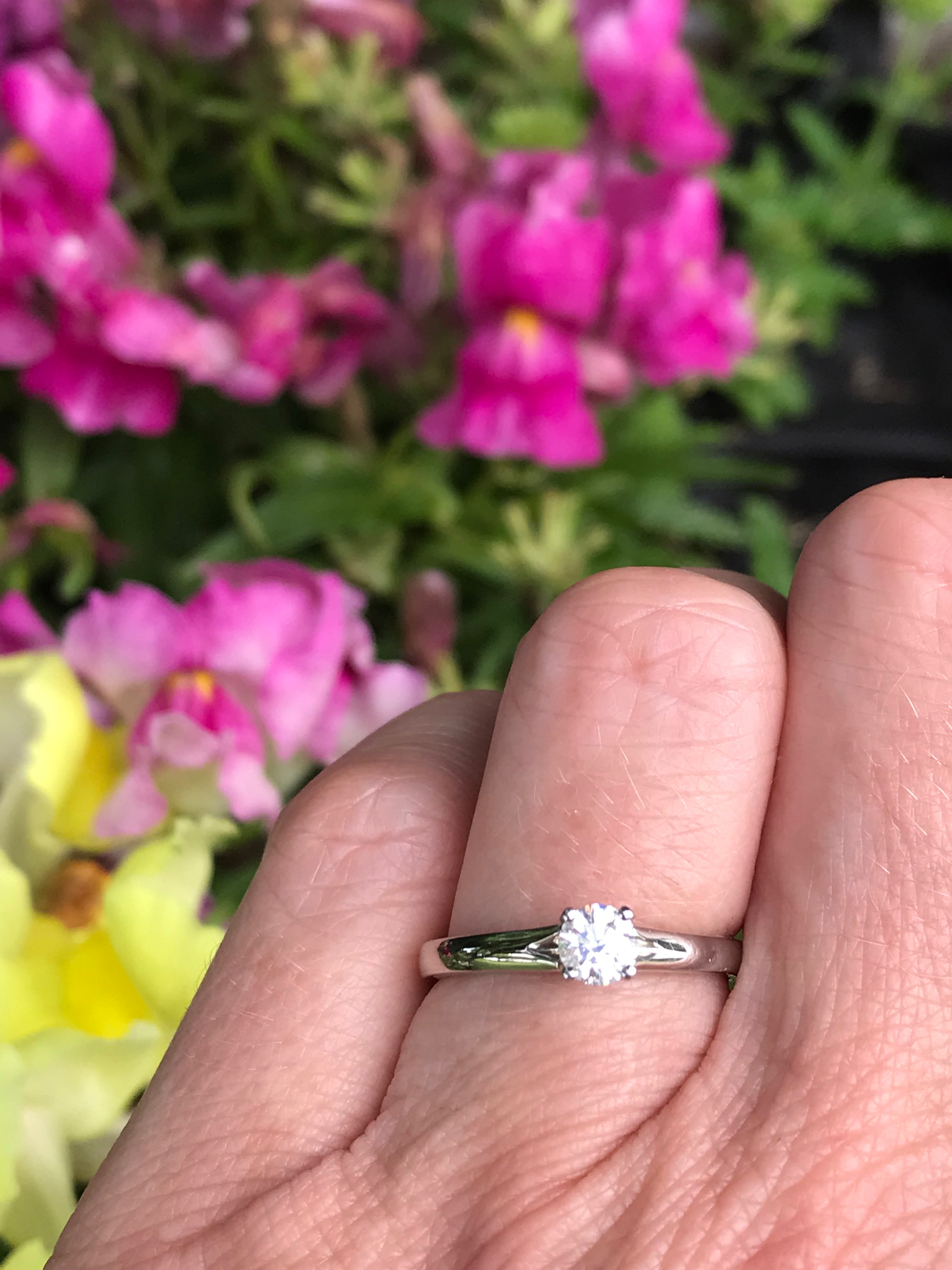 0.31ct Platinum Certified Natural Diamond Ring - Elegant Solitaire Engagement & Wedding Band for Women