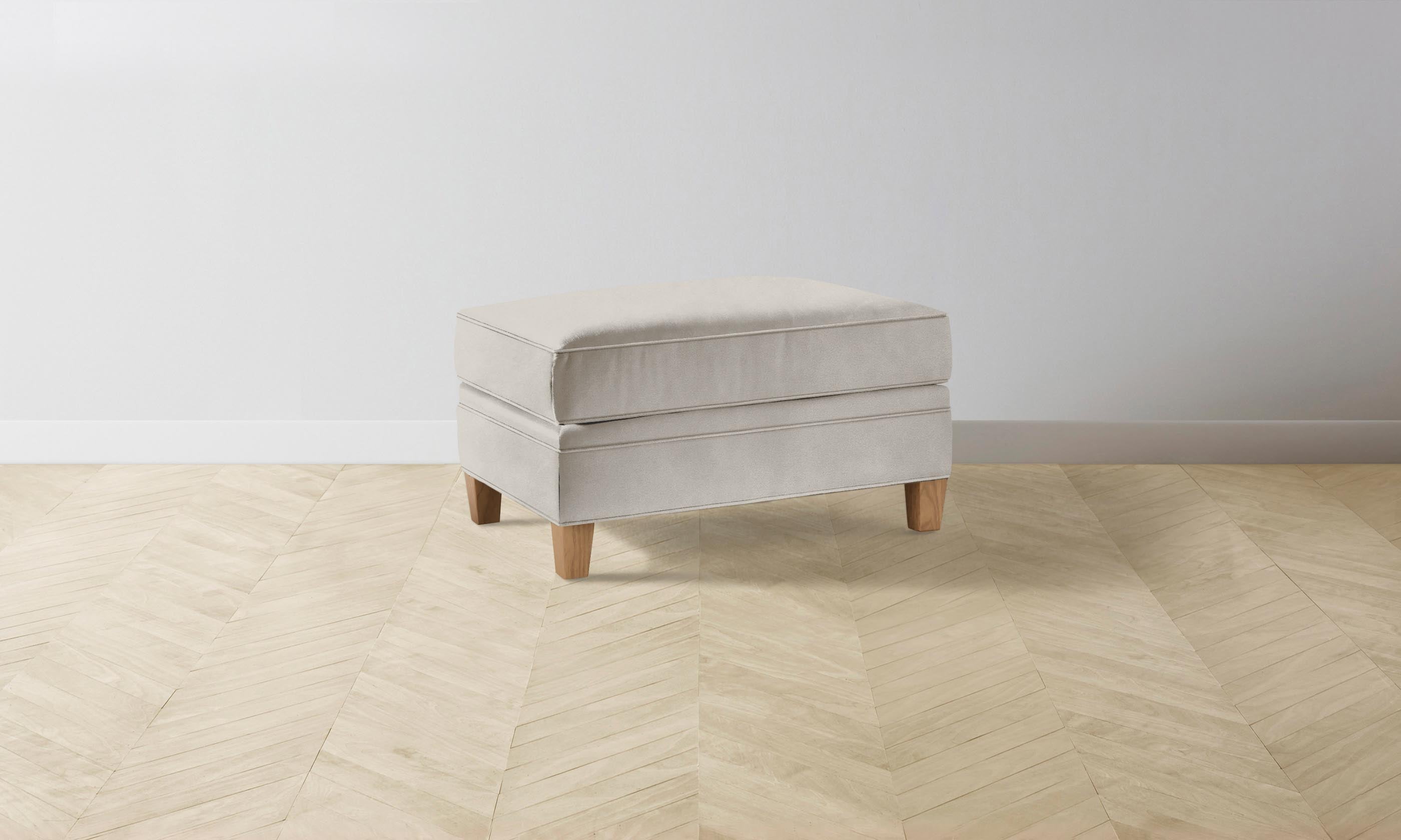 Carmine Ottoman - Premium Nubuck Leather Footstool with Sail Design | Perfect for Living Room, Bedroom & Office Decor