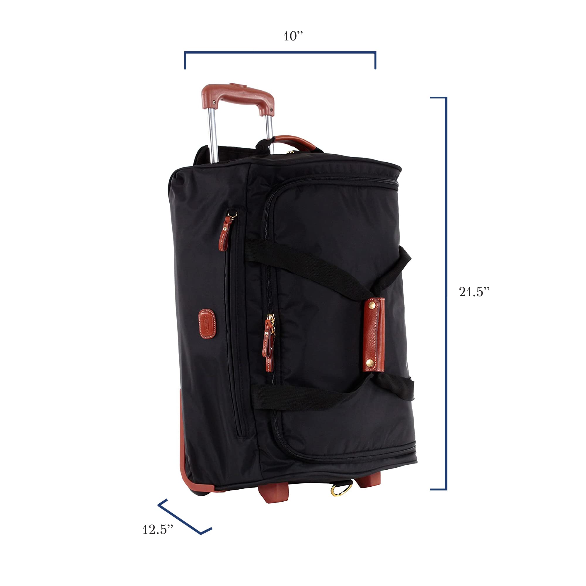 Bric's X-Bag 21 Inch Rolling Duffel Bag - Luxury Carry On Luggage for Men & Women - Waterproof Travel Weekender Bag - Black - Perfect for Business Trips & Weekend Getaways