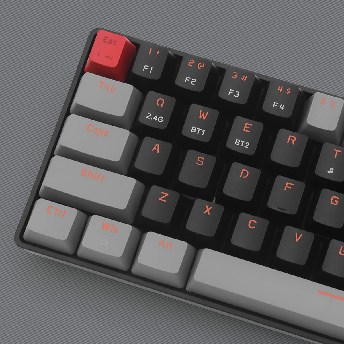Qisan 60% Wireless Mechanical Keyboard - Red Switch, Dual Mode 2.4G/BT for PC Gaming