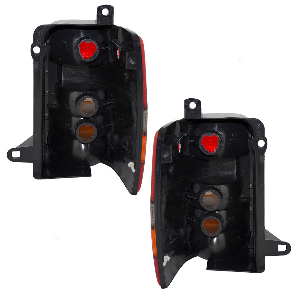 Brock Replacement Tail Light Set - Driver & Passenger Side Compatible with 1993-1998 Jeep Grand Cherokee (Part #55155739AA & 55155738AA) - Perfect for Night Driving & Vehicle Safety Upgrades