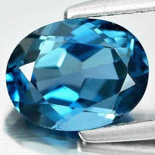 2.36ct Natural Brazilian London Blue Topaz Loose Gemstone - 9x7mm Oval Cut, VVS Clarity, Eye Clean for Jewelry Making, Engagement Rings & Fine Collections