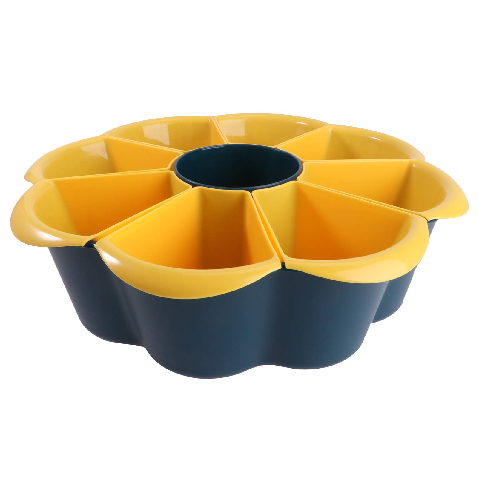 Cabilock 1-Piece Rotating Fruit Basket with Drain Holes - Detachable Compartmentalized Vegetable Platter for Kitchen Countertop | Perfect for Storing Fruits, Veggies & Snacks in Pantry or Dining Table
